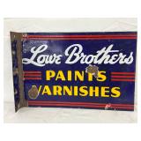 DS Porc. Love Brothers Paints/Varnishes & Nepto-Lac Enamels Flange Sign, 18x12 