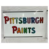Porc.  Pittsburgh Paints Flange Sign, 25in x 16in