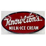 DSP Knowlton’s Milk & Ice Cream Sign, 60×30 Inches