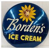 Emb. Metal Convex Borden’s Ice Cream Sign, 36in