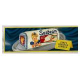 1956 NOS Emb. Sunbeam Bread Metal Sign, 53in x 18in