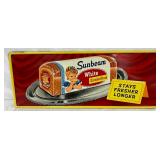 1960 Emb.  Sunbeam Bread Metal Sign, 29in x 12in