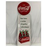 1951 Coca-Cola Pilaster Sign with Six-Pack Graphic, 54×16 Inches