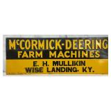 Emb. McCormick-Deering Farm Machines Metal Sign, 28in x 10in