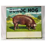 Nice DS Metal ‘Duroc Hog’ Advertising Sign, 48in x 44in
