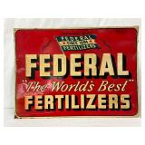 Emb  Federal Fertilizers Metal Sign,’ 19×14 Inches
