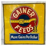 Gainer Feeds Dealer Metal Sign, 20in x 20in