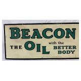 Beacon Oil SS Porc. Sign, 49in x 23in