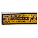  ‘Daniel Boone Ginger Ale’ Metal and Wood Framed Sign, 60in x 18in
