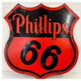 DS Porc. Phillips 66 Shield Sign, 30 x 30 Inches