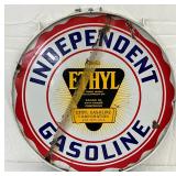 DS Porc. Independent Gasoline Ethyl Sign with Ring, 30in