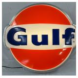 Gulf Lighted Lexan Can Sign, 34in x 32in