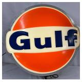 Gulf Lighted Lexan Can Sign, 34in x 32in