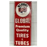 Emb.  Global Tire & Rubber Co. Metal Sign, 18in x 48in
