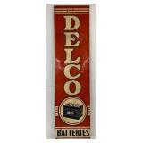 Delco Batteries Metal and Wood-Framed Vertical Sign, 19×71 Inches