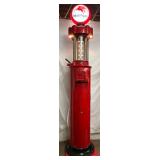 Five-Gallon Tokheim Model 280 Visible Gas Pump with Mobilgas Globe, Restored 