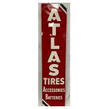 Atlas Tires Accessories Batteries Vertical Metal Sign by A-M Sign Co., 17×71 