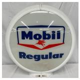 Mobil Gas Pump Globe with Original Lens, 17×17 Inches