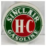 Sinclair H-C Gasoline Milk Glass Wide Body Globe, 16 inches