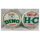 Two Sinclair Plastic Body Gasoline Globes, 16in Diameter