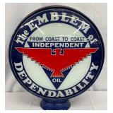  ‘The Emblem of Dependability,’ Metal Frame Pump Globe, 17in