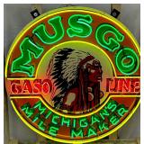 Musgo Gasoline Neon Contemporary Sign, 48 Inches