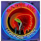 Indian Gasoline Motor Oils Neon Sign, 48 inches