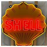 Shell Neon Sign with Red and Yellow Neon 48in x 49in