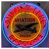 Smith-O-Lene Aviation Brand Gasoline Neon Sign, 48 inches
