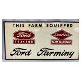 Ford and Dearborn Farming Equipment Metal Sign, 22×11 Inches