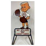 Early SOC Boy Wooden Sidewalk Sign, 24in x 56in