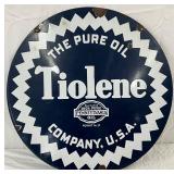 Tiolene Pure Oil Porcelain Sign, 26-Inch 