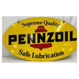 Pennzoil ‘Supreme Quality Safe Lubrication’ Metal Sign, 31in x 18in