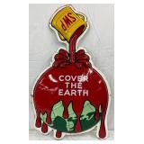 ‘Cover the Earth’ Heavy Emb. Porc. Sign, 26×44 Inches
