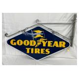 DS Porc. Goodyear Tires Swinger Sign with Bracket, 48x26 