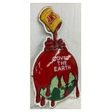 ‘Cover the Earth’ Heavy Emb. Porc. Sign, 26×44 Inches