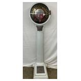 White Porcelain Floor Scale with Dial Display, Measures 22in x 75in