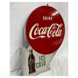 Coca Cola DS Flange Sign, ‘Drink Coca Cola Ice Cold,’ 19×22 Inches