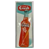Emb. Orange Crush Metal Sign, Stout Sign Co., 18in x 54in