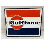Porc. Gulftane Gas Pump Plate, 11in x 9in