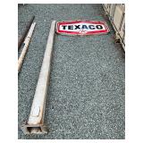 Porc. Texaco Sign with Org. Pole and Mounting Ring