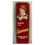 Rare NOS 1953 Sunbeam Metal Door Push Sign, 4in x 12in
