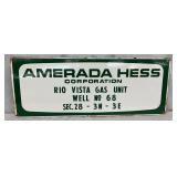 Porc. Amerada Hess Corporation Sign, 26×10 , Rio Vista Gas Unit