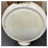White Milk Glass Globe with Broken Top