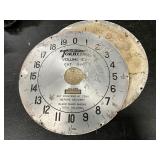1931 Tokheim Model 850 Volumeter Gas Pump Clock Faces (Pair)