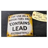 5 Porcelain ‘Contains Lead’  Pump Signs