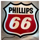 Phillips 66 Shield Lighted Wall Sign, 33in 