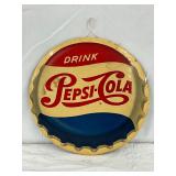 Pepsi-Cola Bottle Cap Sign, w/CB Back,  9 inches