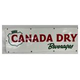 Porc. Canada Dry Beverages Sign, 30in x 10in