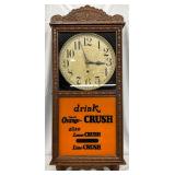 Oak ‘Drink Orange-Crush’ Clock by New Haven Clock Co., 16×38 